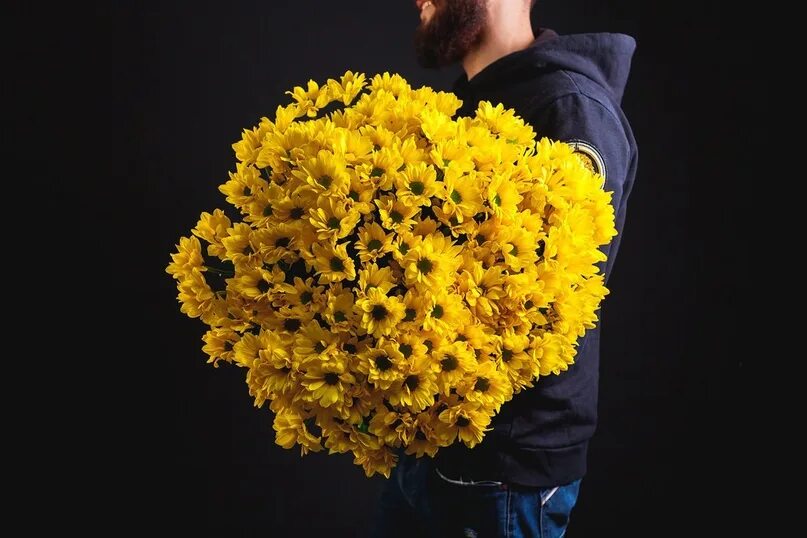 Хризантемы желтые храпковой светланы. Букет "21 гермини и астер". 51 ветка хризантемы. Букет-гигант хризантем - 25шт. Букет гигант из 11 желтых хризантем.