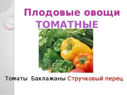 Овощи относящиеся к томатным