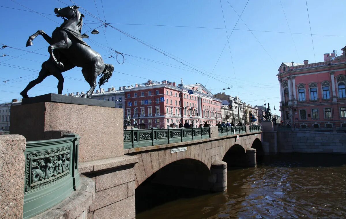 Через какую реку перекинут аничков мост. Аничкин мост в Санкт-Петербурге. Питер Аничков мост. Аничкин мост в Питере.