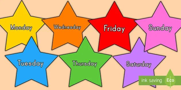 The Days of the week цветочек цветной. Week star