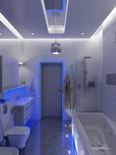 Светодиодный потолок в ванной комнате