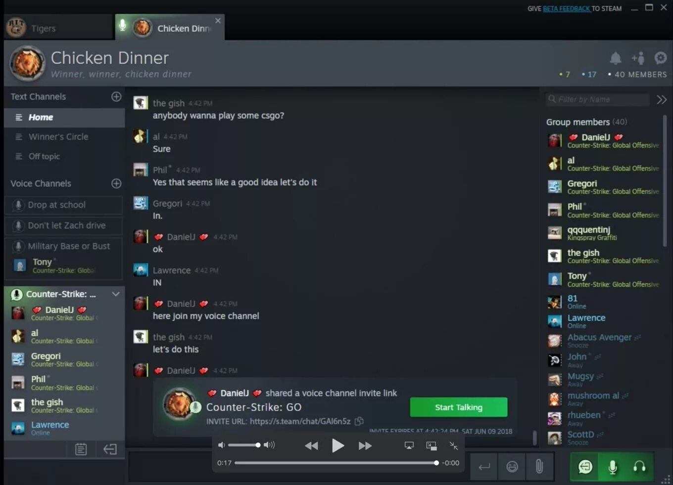 Text channel