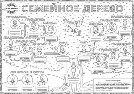 Древо семьи шаблон распечатать