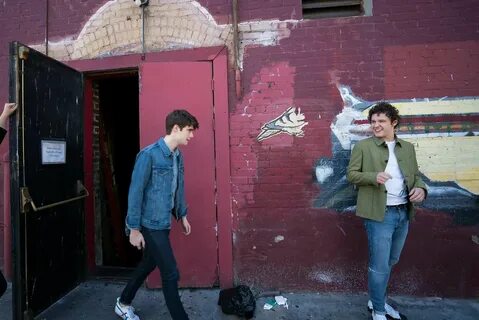 Actors Daniel Doheny and Antonio Marziale exit backstage at the film premie...