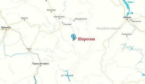 Новокузнецк шерегеш карта