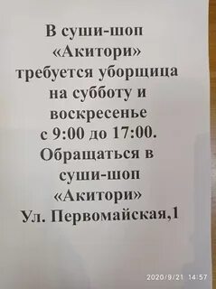 Уборщица выходного дня