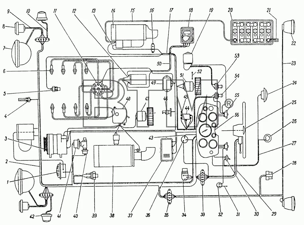Схема электрооборудования ГАЗ 66 " Схемы предохранителей, электросхемы автомобил