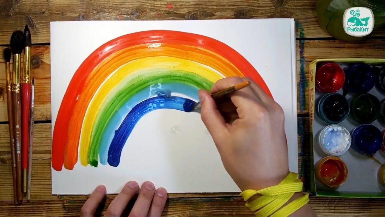 Покажи где там рисуют. Краски для рисования. Рисование красками для малышей. Радуга красками для детей. Радуга рисование для детей красками.