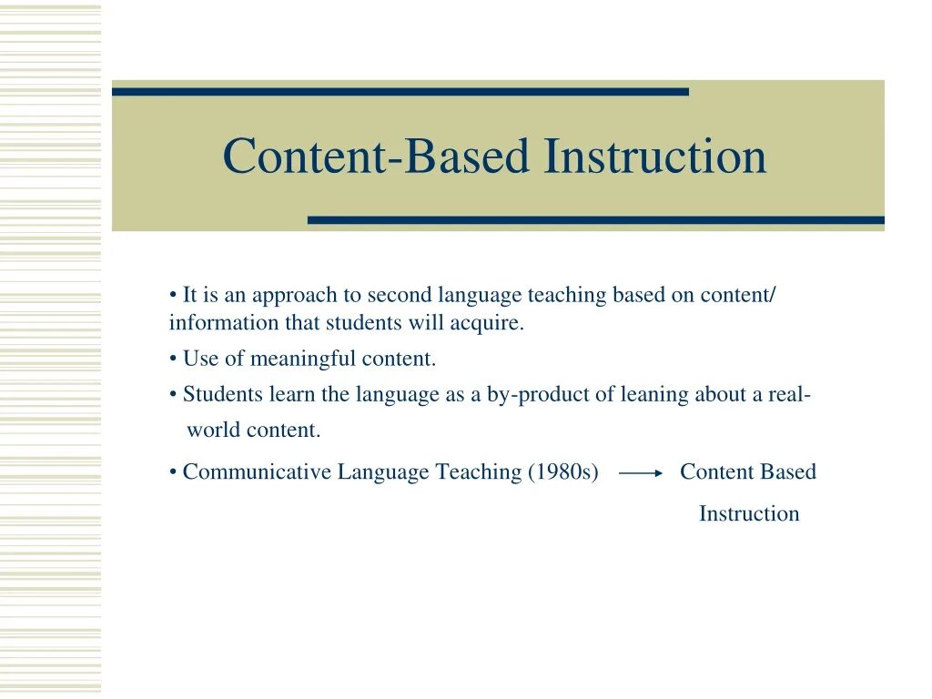 Content instruction