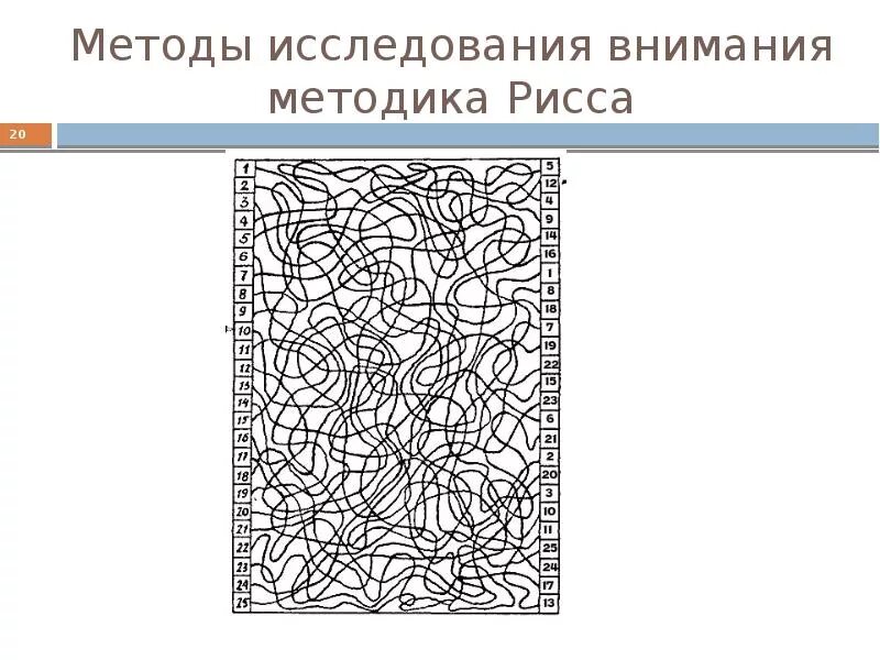Методика исследования устойчивости внимания. Исследование устойчивости внимания (методика рисса). методика рисса перепутанные линии. методика перепутанные линии рисса для младших школьников. исследование устойчивости внимания методика рисса бланк.