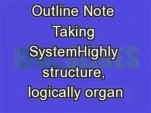 Outline note. Outline note