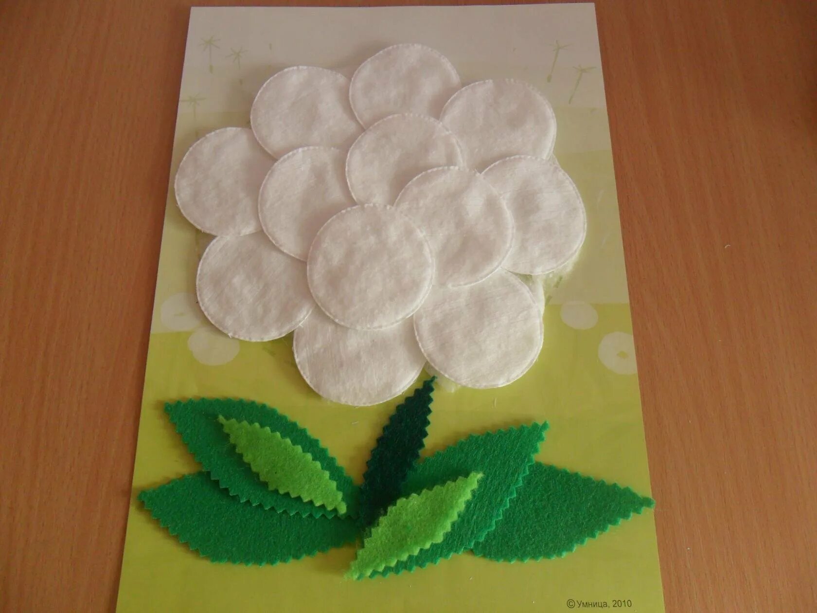 5 ватных дисков. Аппликация из ватных дисков. 5 ватных дисков. Объемные цветы из ватных дисков. Открытка с цветами из ватных дисков.