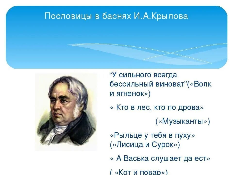 Крылов 4 букв. Пословицы из басен Крылова. Пословицы из басен. Поговорки из басен Крылова. Пословицы Крылова.