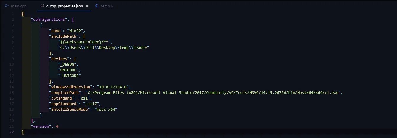 Cpp properties