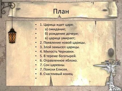 План сказки о мертвой