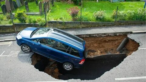 Falling car