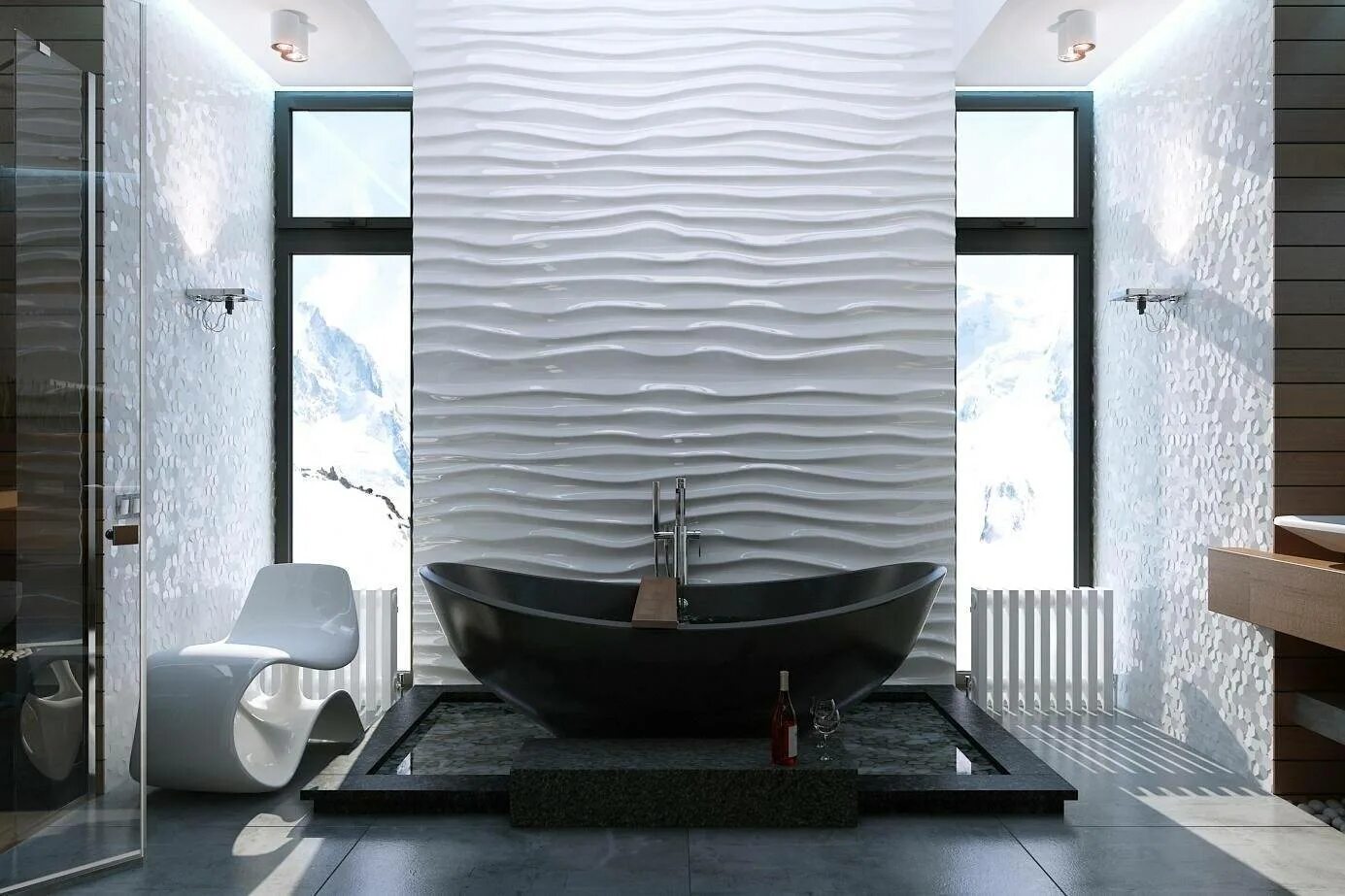 Декоративные панели для ванной. Объемная плитка для ванной комнаты. Рельефная плитка для ванной. Волнистая плитка для ванной. Рельефная плитка для стен.