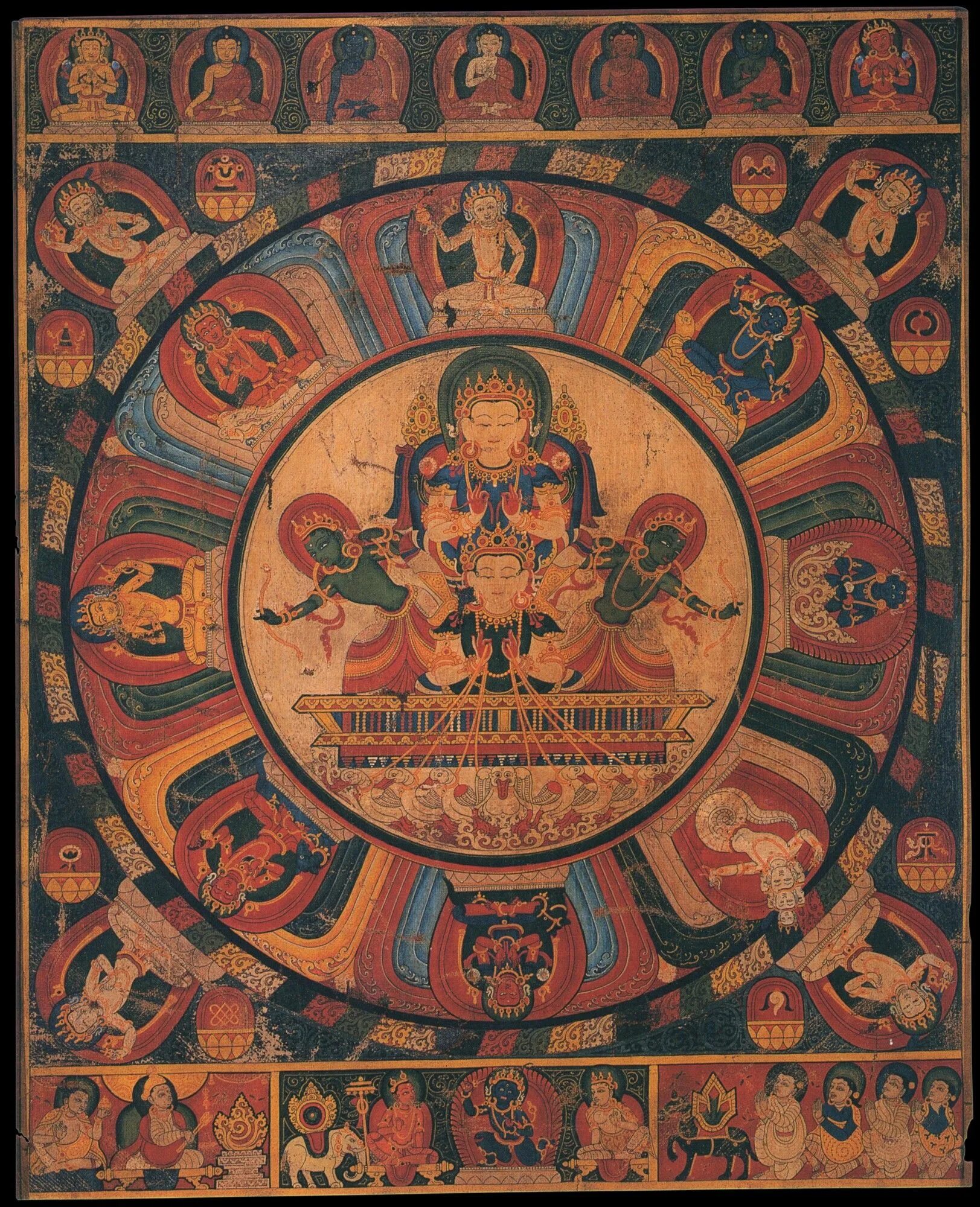 Сообщение о буддийском календаре. Тибетская астрологическая тханка. Буддийский календарь Тибет. Чандра Мандала. Буддийский Зодиак.