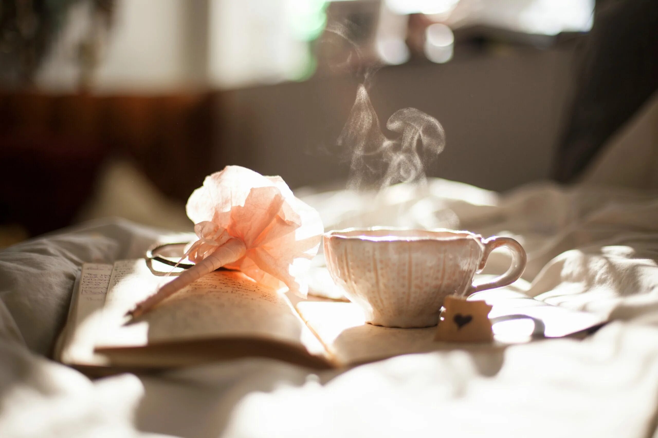 Пробуждение воспоминаний. Нежность утра. Утро чай. Кофе с цветами в постель. Уютное утро.
