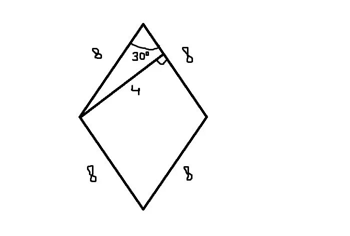 Ромб угол 30 градусов