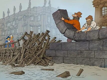 Петром первым и мастеровым строителем города