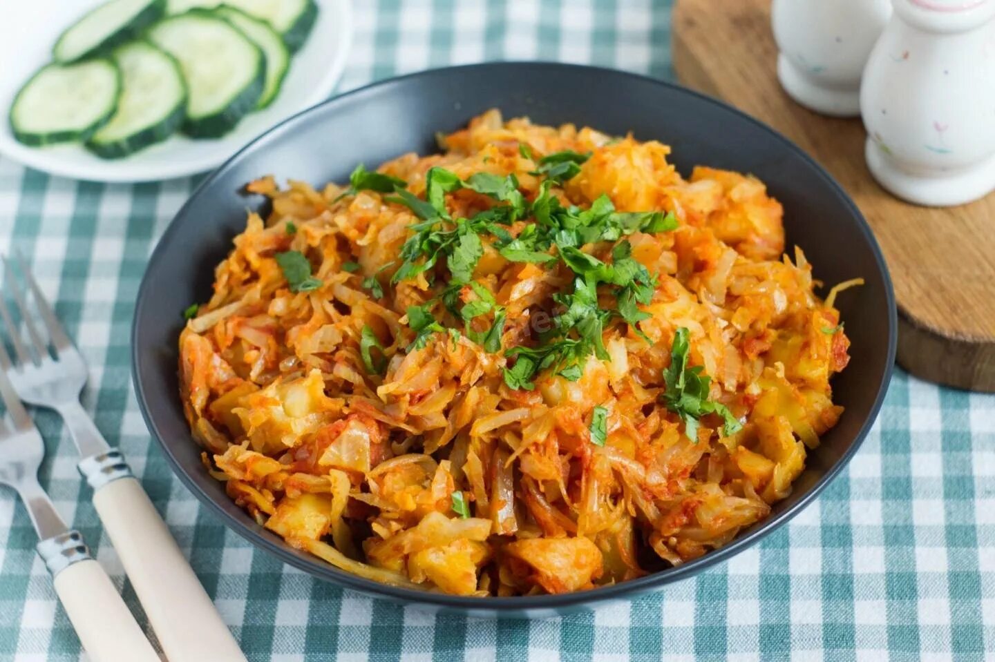 Вкусная картошка с капустой тушеная рецепт