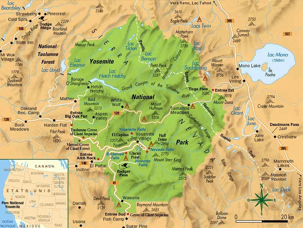 Йосемити на карте северной. Йосемити национальный парк на карте. Йосемитский национальный парк на карте Северной Америки. Йосемити национальный парк на карте Америки. Водопад Йосемит на карте Северной Америки.
