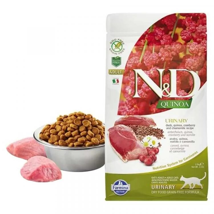 N&D Cat Quinoa Urinary Duck. Farmina n&d Cat Quinoa Urinary Duck 300 гр. Farmina Cat Urinary беззерновой с киноа и уткой 300г. Фармина Уринари для кошек.