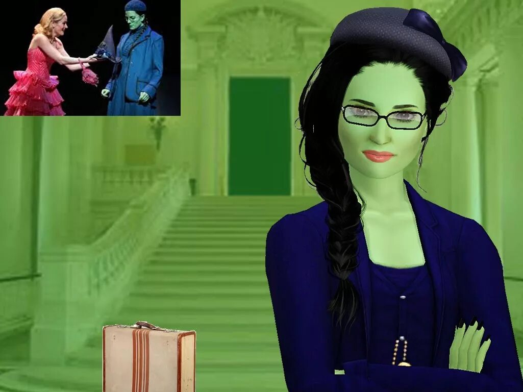 Wicked pets. Эльфаба симс 4. Idina Menzel Elphaba. Wicked SIMS кадры. Wicked Pets SIMS 4.