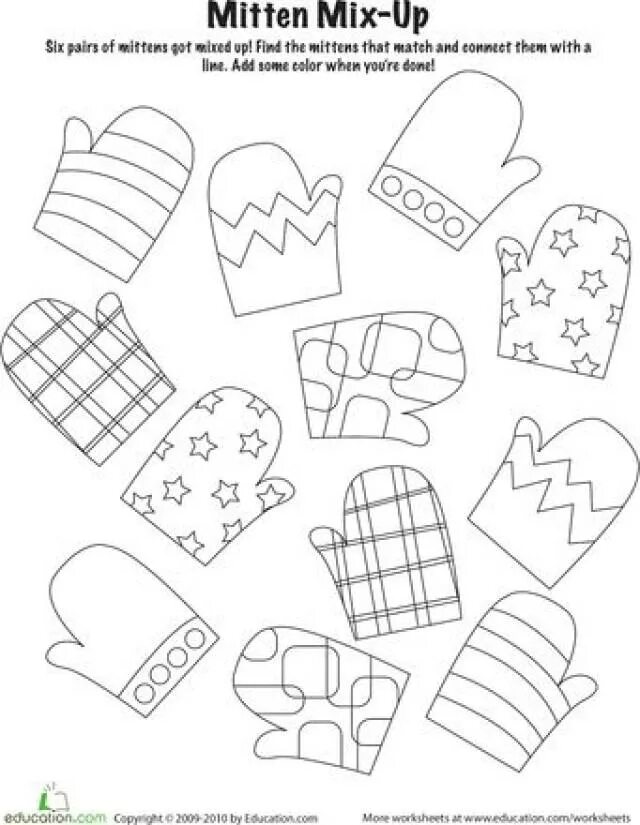 Найди и раскрась одинаковые варежки. Задание варежки. Занятие про варежку для детей. Найди пару варежки. Задание варежки.