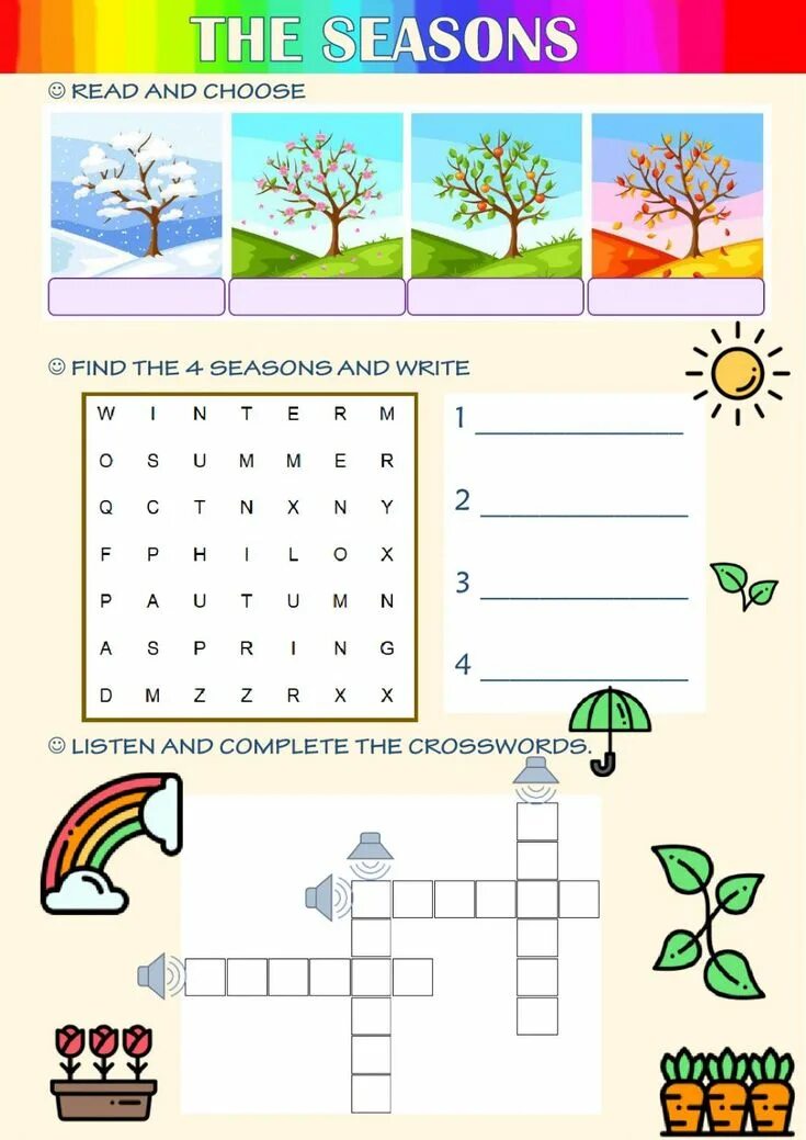 Seasons tasks. Времена года задания. Задания по английскому времена года. Времена года Worksheets. Времена года на английском упражнения.