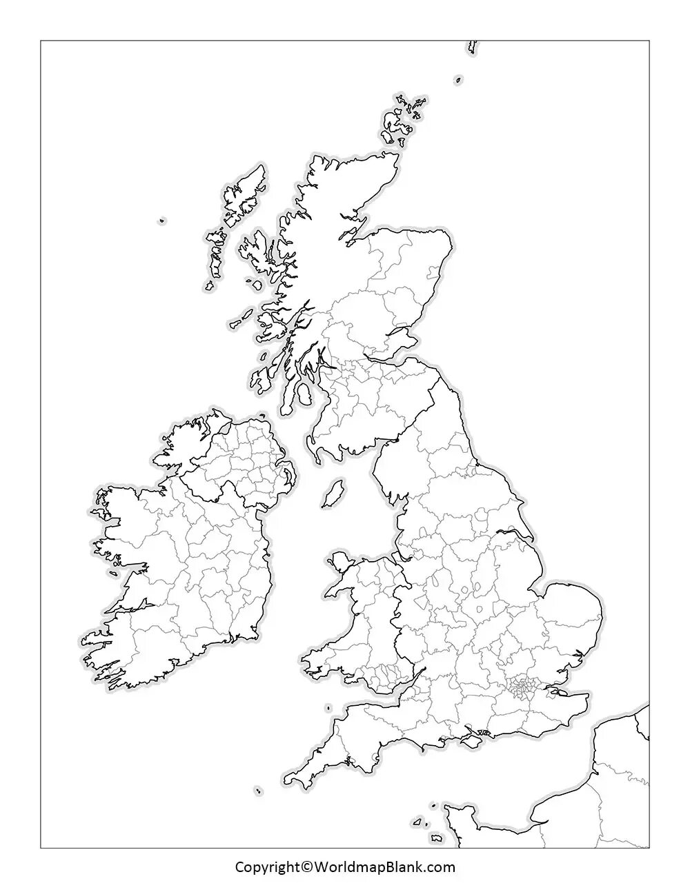 Контурная карта Великобритании. Великобритания политическая карта контурная. Политическая карта Великобритании контурная карта. Границы Великобритании на контурной карте.
