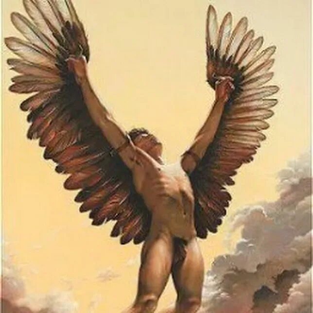 Держаться крыльями. Крыло Икара. Мужчина с крыльями картина. Икар картина. Картина Крылья.