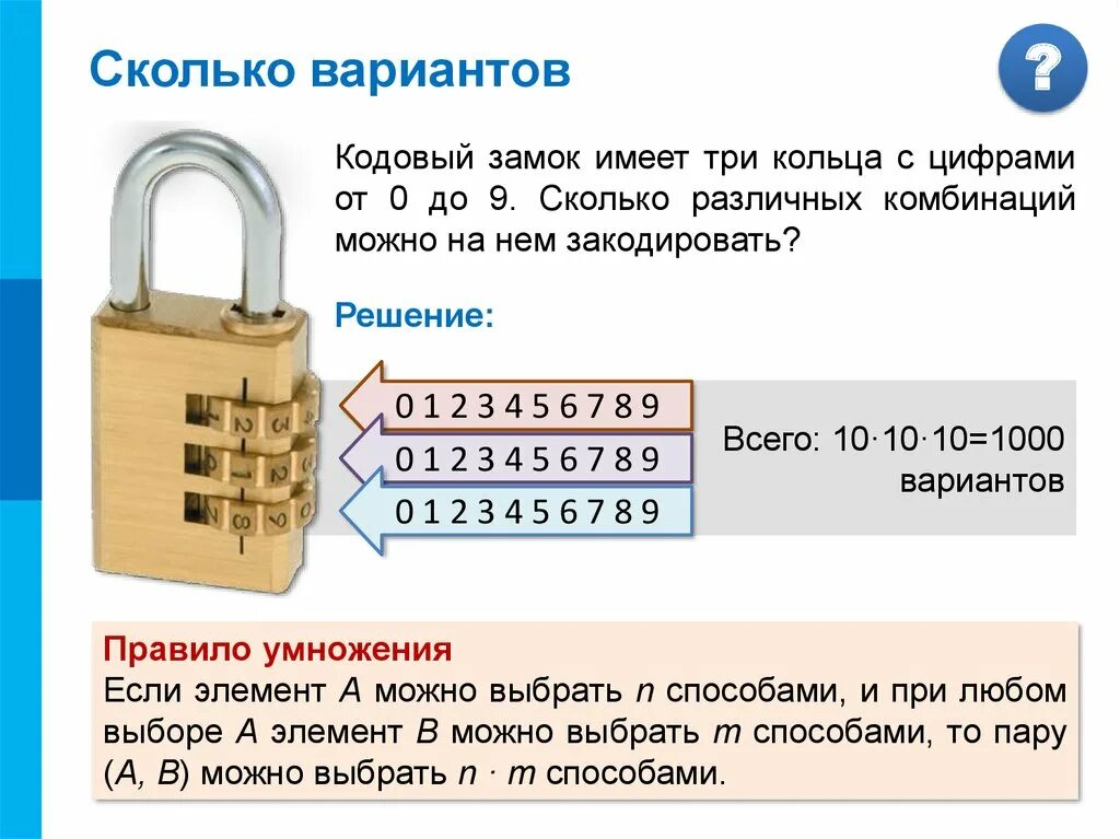 Комбинации для кодового замка из 3 цифр. Замок кодовый. Кодовый замок с кольцом. Сколько комбинаций из 3 цифр. Количество вариантов информатика