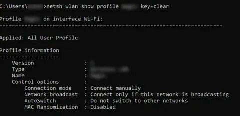 Netsh wlan profiles