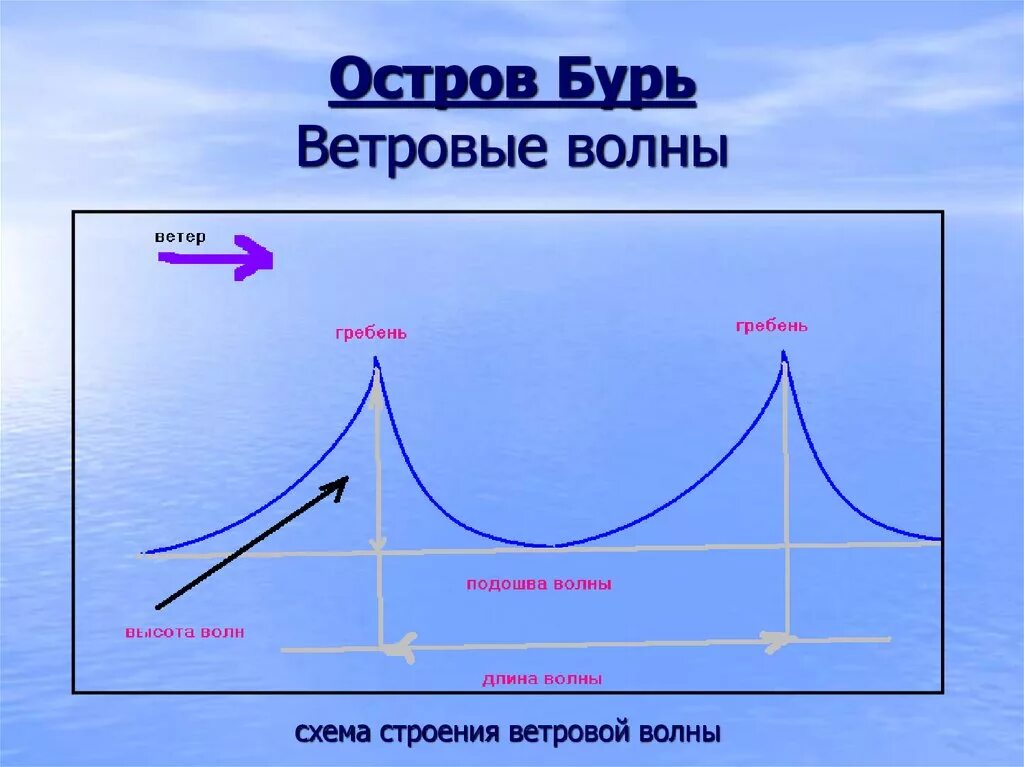 Подошва волны это. Ветровые волны. Схема ветровой волны. Строение ветровых волн. Строение волны схема.