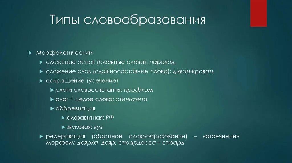 Словообразование слова будучи. Виды словообразования. Типы словообразования. Обратное словообразование. Способы словообразования.