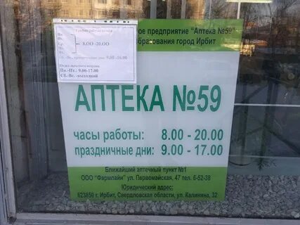 Аптеки ирбит