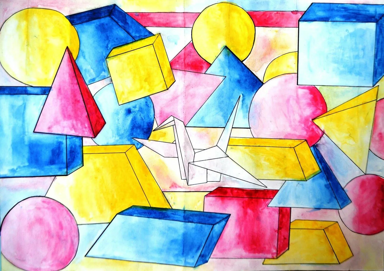 Плоскостные геометрические фигуры. Радость геометрическими фигурами. Урок геометрии 7 класс. Геометрическая аппликация. Объемные геометрические фигуры.