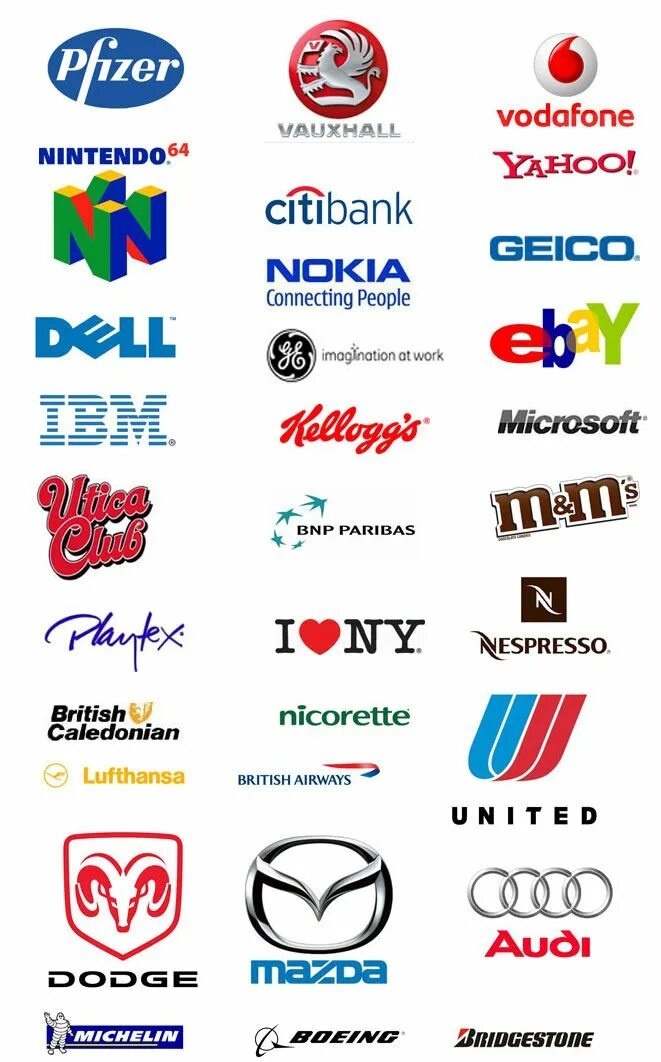 Названия известных марок. Логотипы фирм. Логотип и название фирмы. Красивые логотипы компаний. Эмблемы известных брендов.