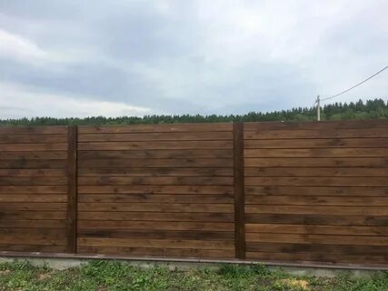 Забор из планкена горизонтальный