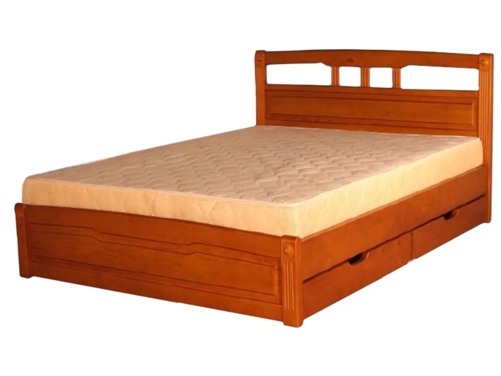 Купить деревянную кровать недорого. Кровать 1600 "Грин"(массив сосны). Кровать массив дерева 140х200 лазурит.