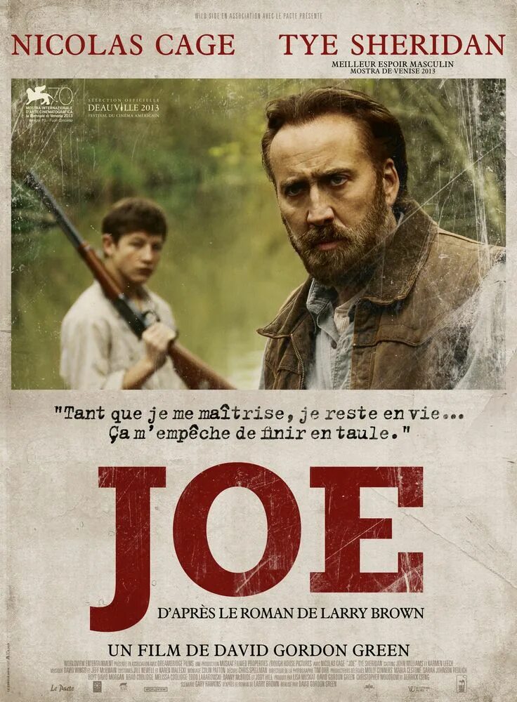 Joe 2013. Николас кейдж джо. джо 2013. джо 2013 постер. джо  joe 1970 постер.