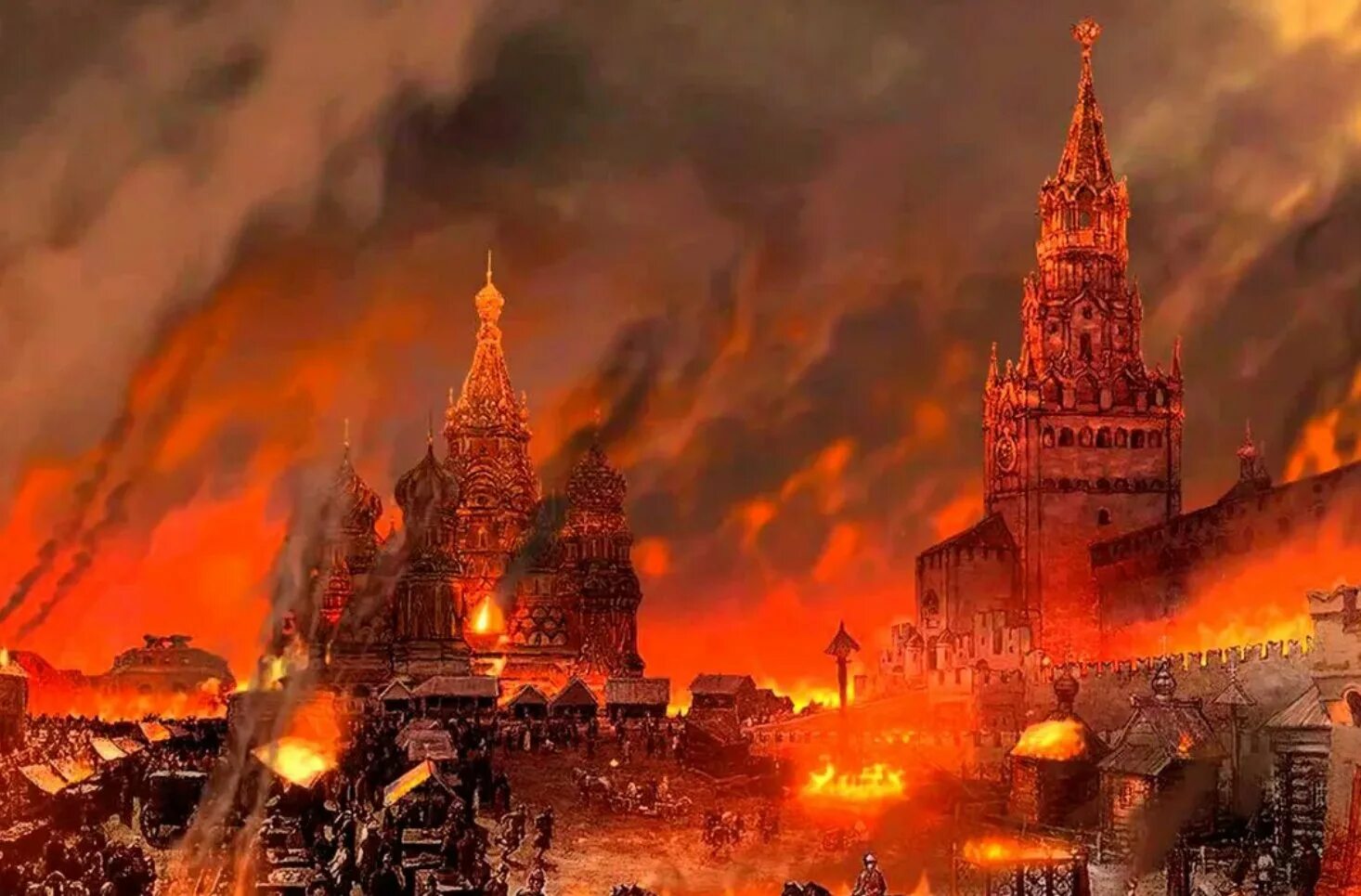 Горит башня кремля
