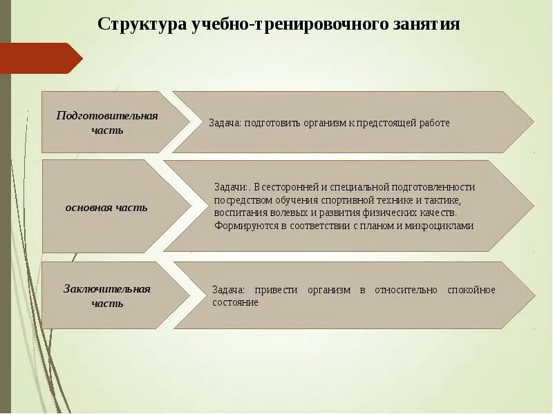 Методы учебно тренировочного процесса. Части учебно-тренировочного занятия. Структура тренировочного занятия. Формы организации тренировки. Построение тренировочного занятия.