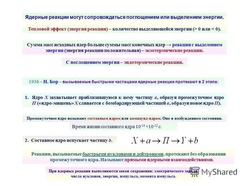 Протекает с выделением энергии. Ядерные реакции. выделение энергии при ядерных реакциях.. поглощение энергии при ядерных реакциях. формула поглощения энергии при ядерных реакциях. выделение энергии при ядерных реакциях.