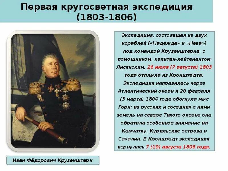 Первую русскую кругосветную экспедицию совершили