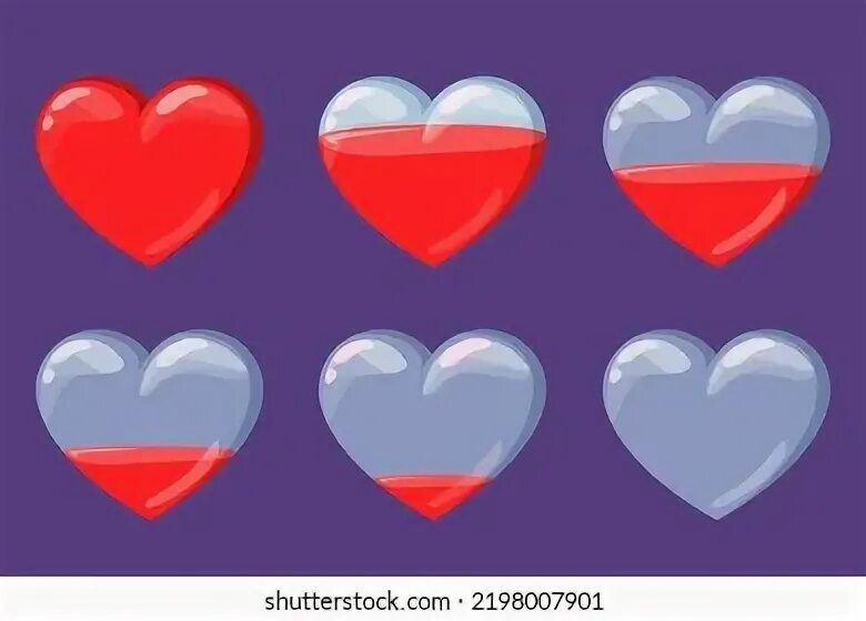 Hearts in halves. Hearts in halves
