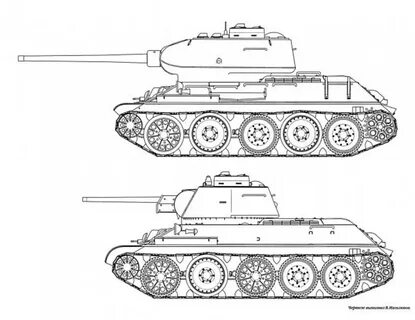 Танк т34 карандашом