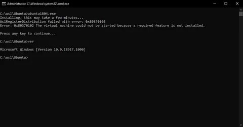 Wsl install error